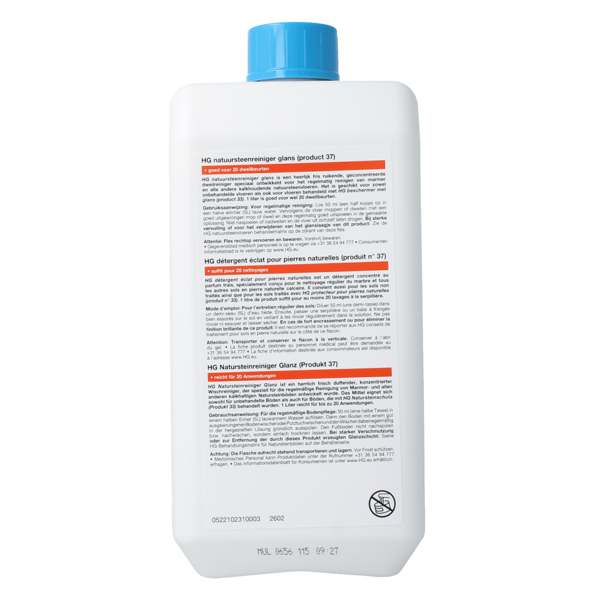 HG Natuursteen reiniger glans 1.00 Liter