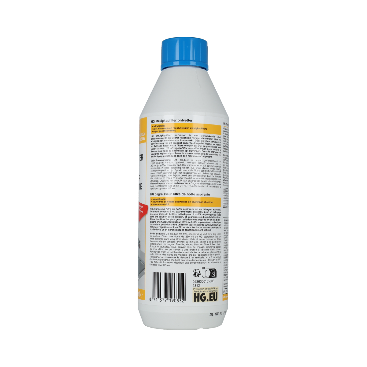 HG Afzuigkapfilter ontvetter 500.00 Milliliter