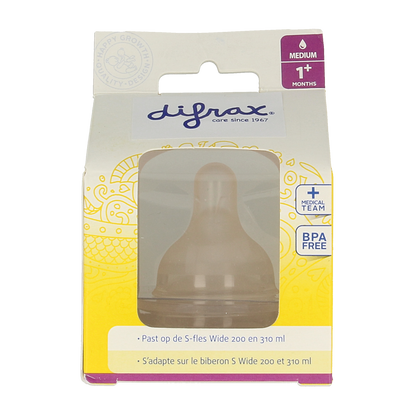 Difrax Flesspeen soft breed medium 2.00 Stuks