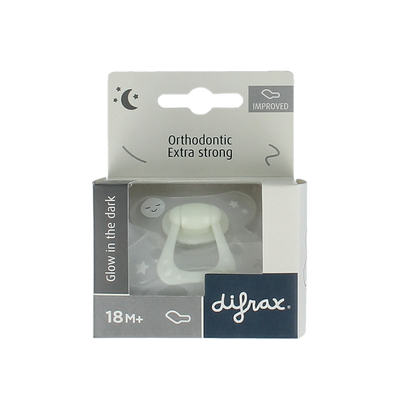 Difrax Fopspeen dental 18+ glow in the dark 1 Stuks