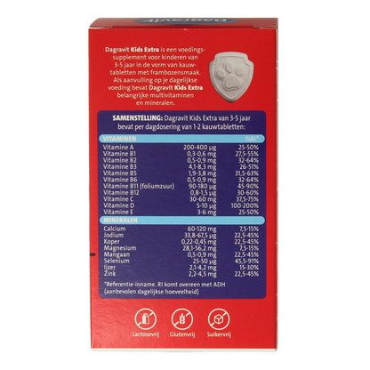 Dagravit Kids extra 3 - 5 jaar 60.00 Kauwtabletten