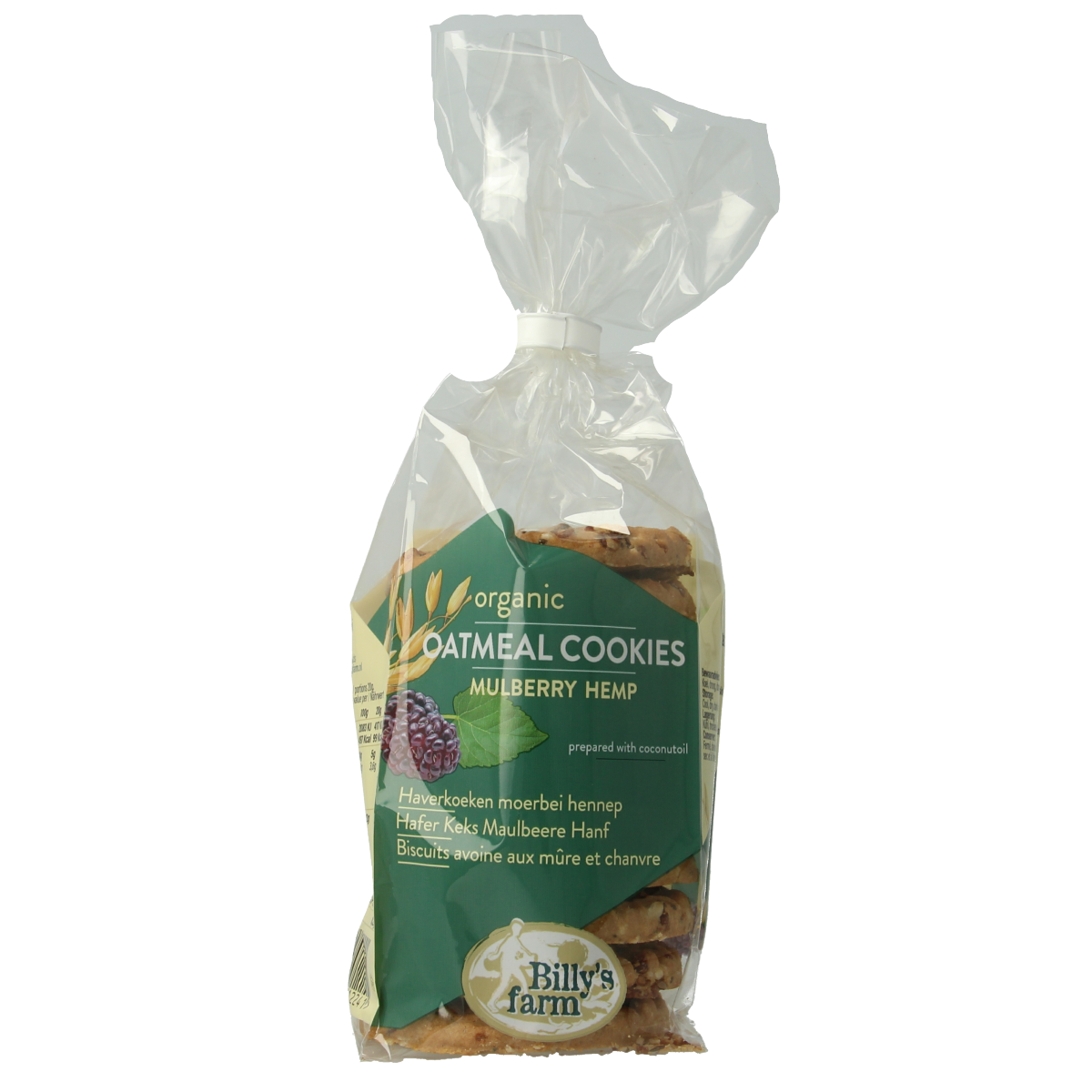 Billy's Farm Haverkoekjes met moerbei en hennep bio 200.00 Gram