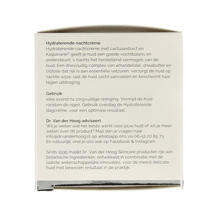 Dr. van der Hoog Nachtcreme hydraterend 50.00 Milliliter