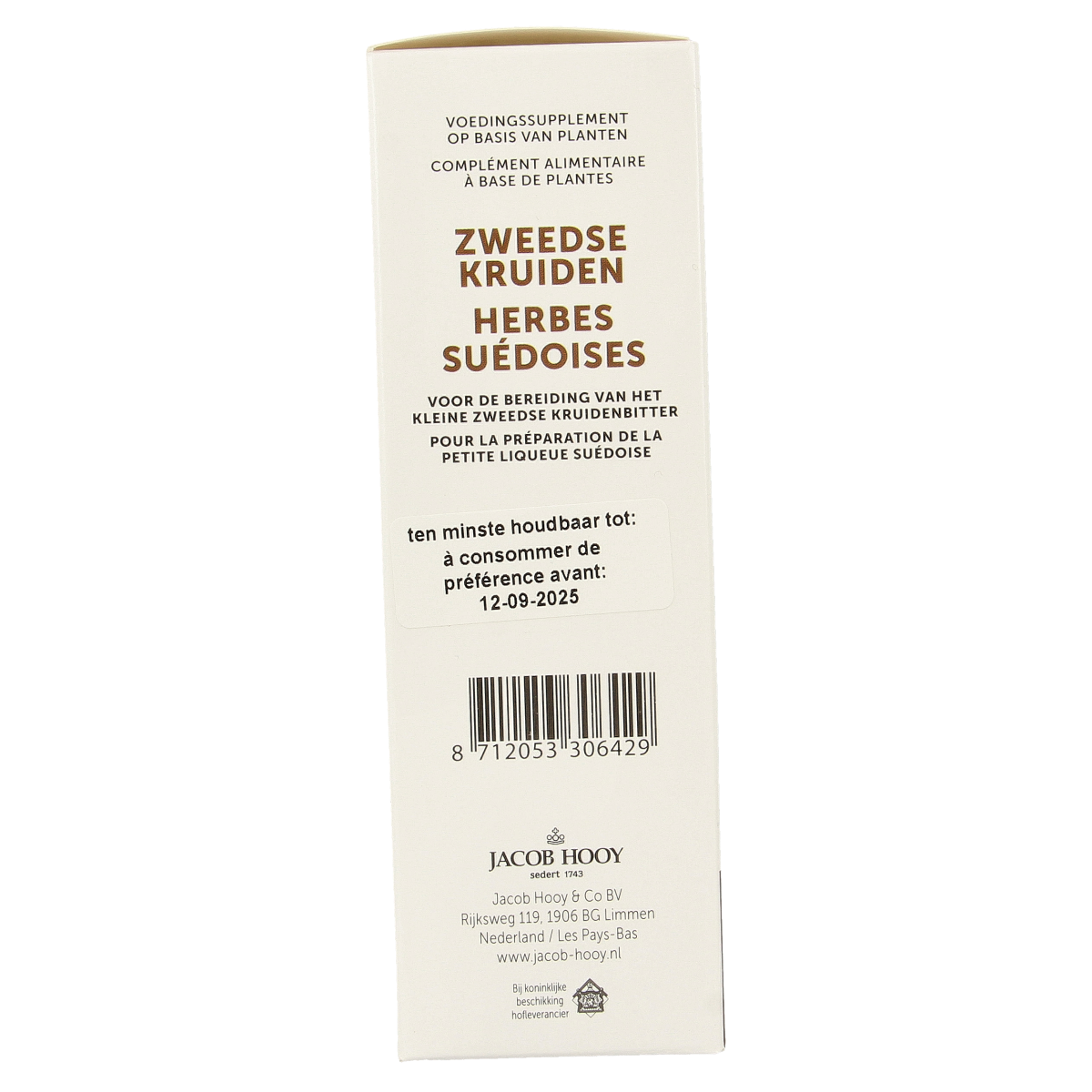 Jacob Hooy Zweedse kruiden klein met kamfer 90.20 Gram