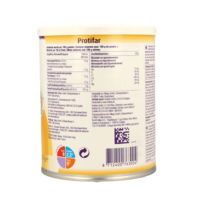 Nutricia Protifar eiwitrijk poeder 225.00 Gram
