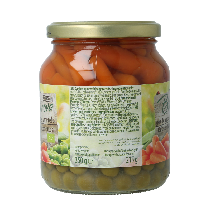 Bionova Doperwten met wortel bio 350 Gram