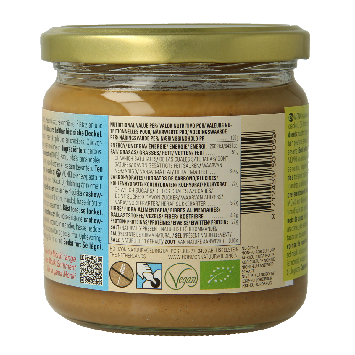 Monki Cashewpasta bio 330.00 Gram