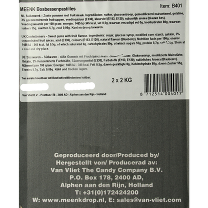 Meenk Bosbessen pastilles  4000.00 Gram