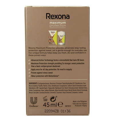 Rexona Deodorant maximum protection stress control 45.00 Milliliter