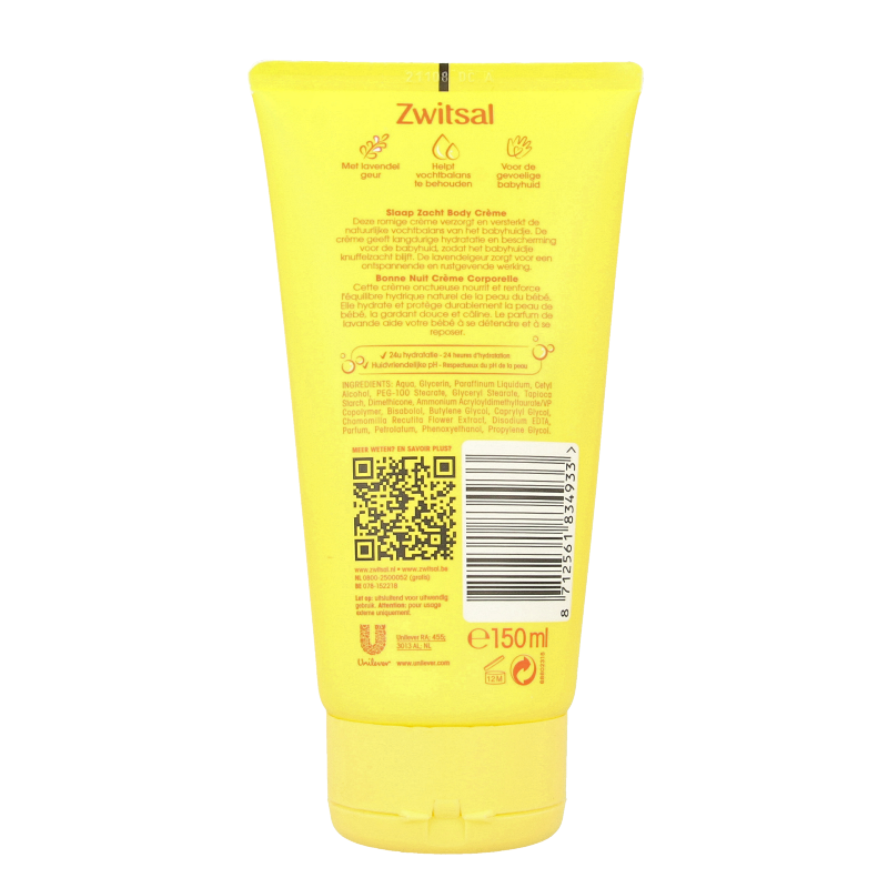 Zwitsal Bodycreme lavendel  150 Milliliter
