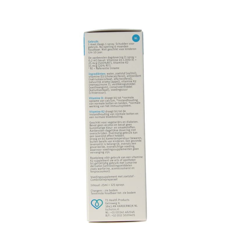 TS Choice Vitaminespray vitamine D3 + K2 25 Milliliter