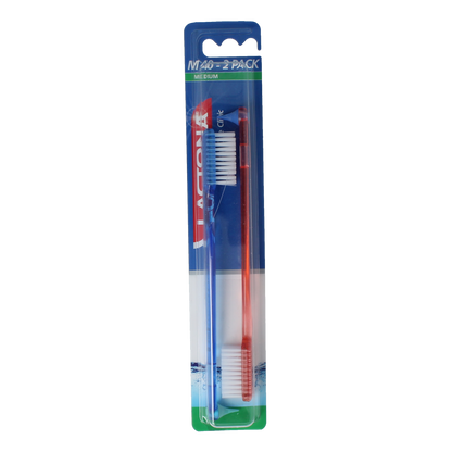 Lactona Tandenborstel M40 medium duo assorti 2.00 Stuks