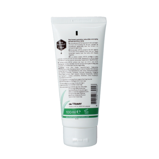 Traay Bee Honest Zonnebrand aloe & honing SPF30 100.00 Milliliter