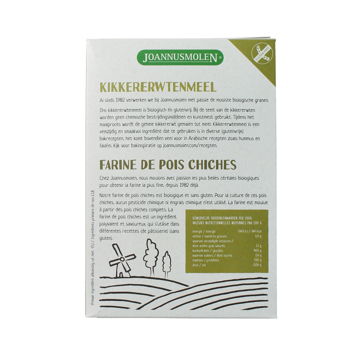 Joannusmolen Kikkererwtenmeel eerste keuze bio 275.00 Gram