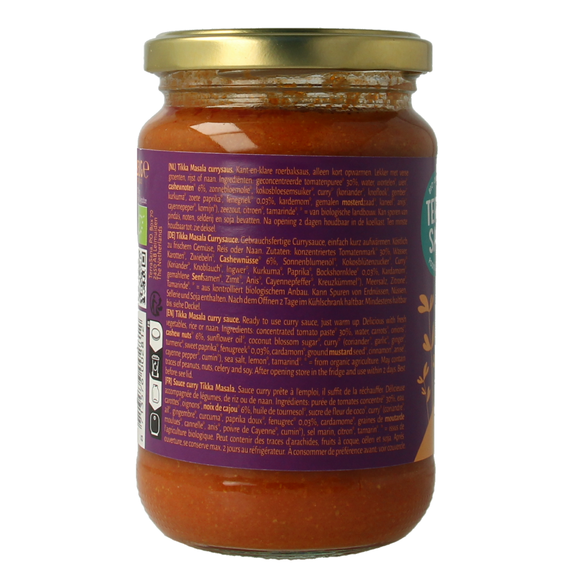 TerraSana Curry saus tikka masala  bio 350.00 Gram