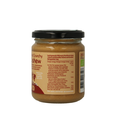 TerraSana Cashewpasta crunchy met himalayazout bio 250.00 Gram