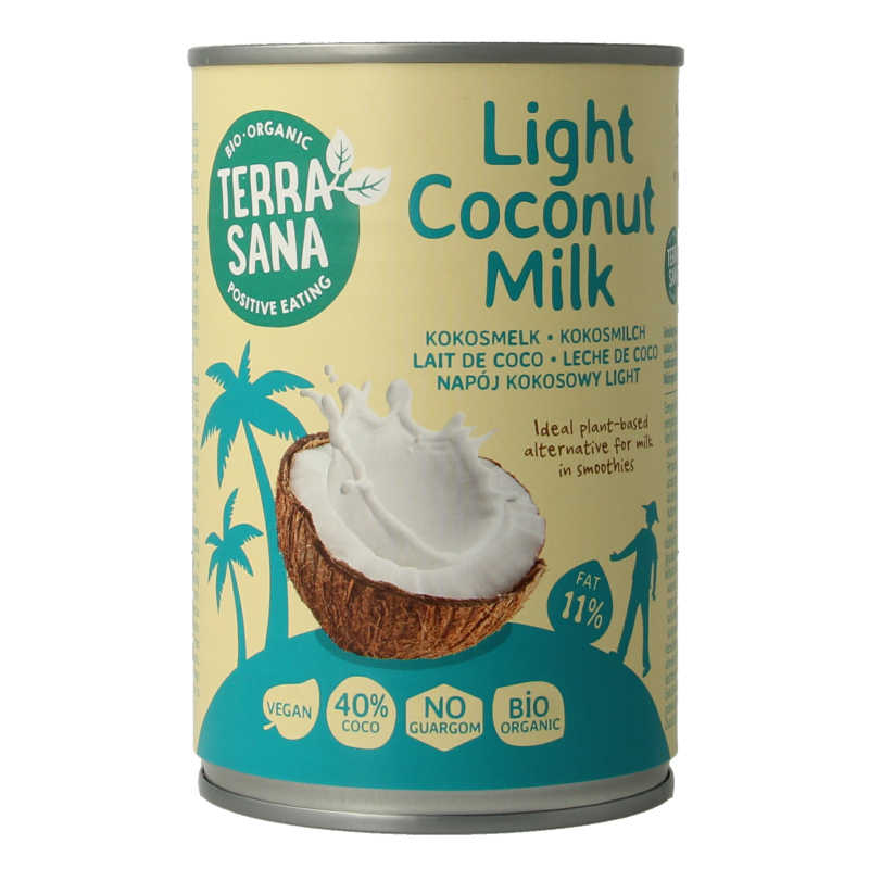 TerraSana Kokosmelk light vet bio 400 Milliliter