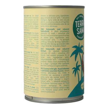 TerraSana Kokosmelk light vet bio 400 Milliliter