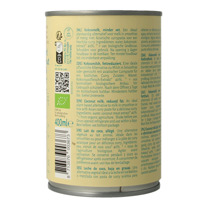 TerraSana Kokosmelk light vet bio 400 Milliliter