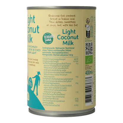 TerraSana Kokosmelk light vet bio 400 Milliliter