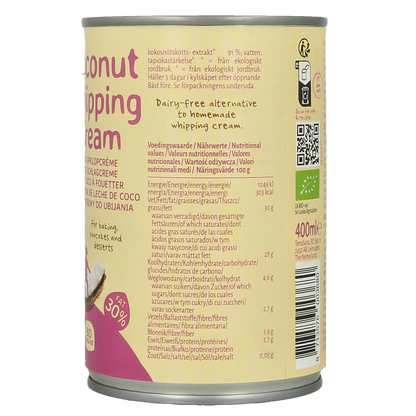 TerraSana Kokosmelk slagroom 30% vet bio 400.00 Milliliter