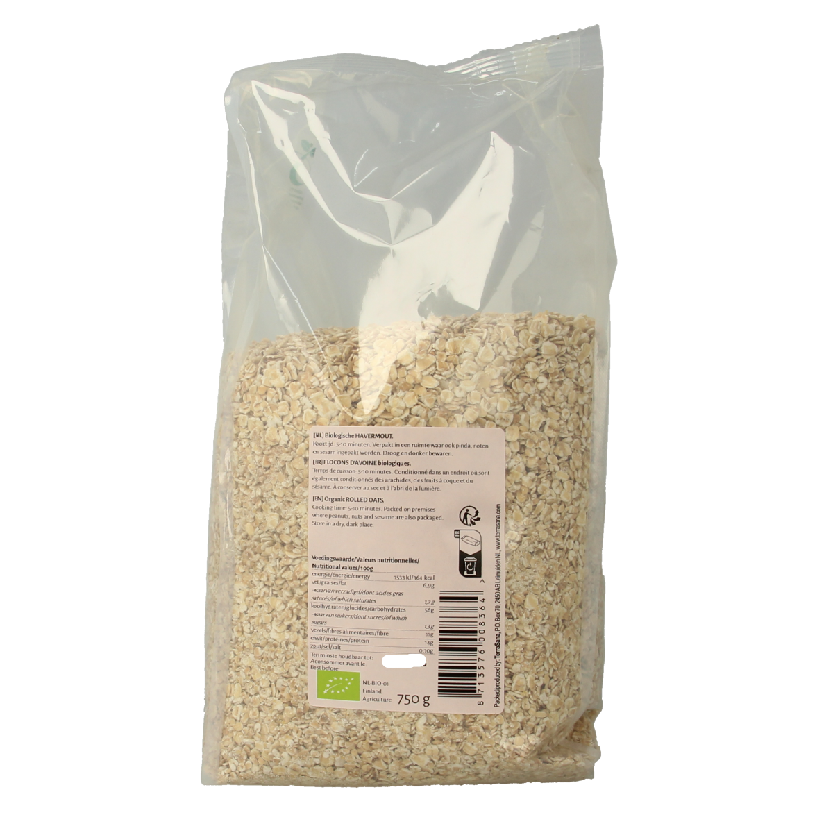 TerraSana Havermout bio 750.00 Gram