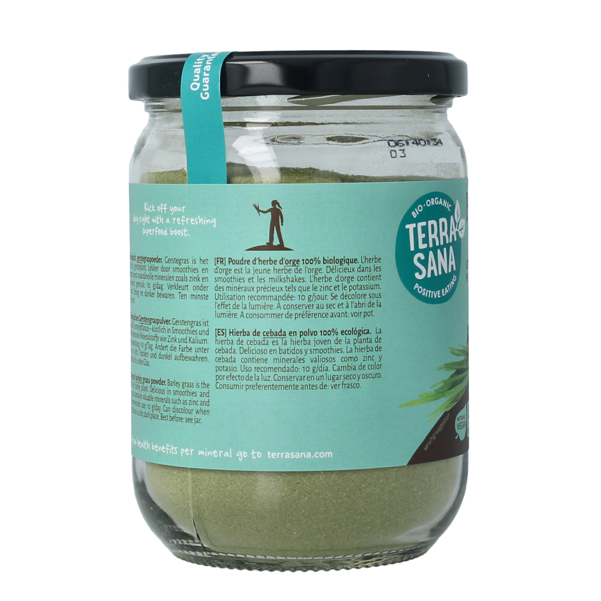 TerraSana Gerstegras poeder in glas bio 130.00 Gram