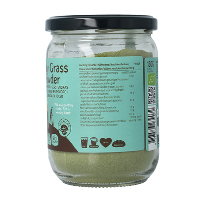 TerraSana Gerstegras poeder in glas bio 130.00 Gram