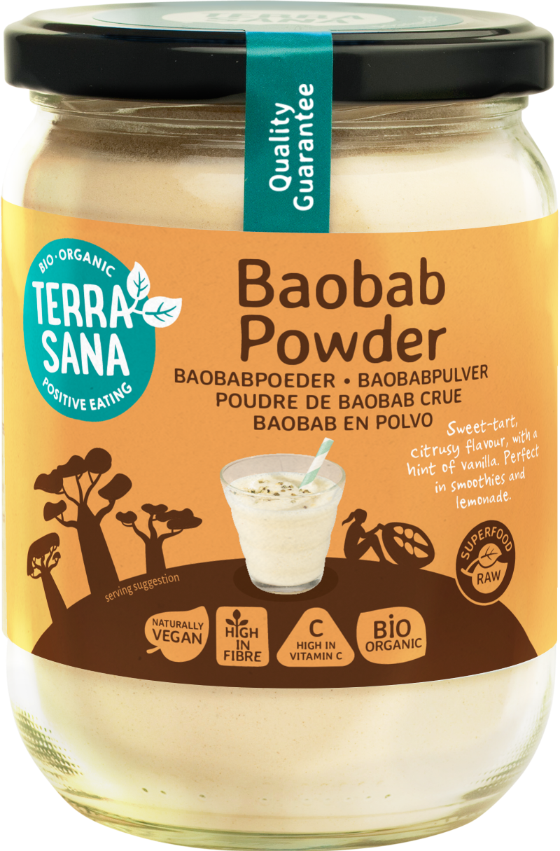 TerraSana Raw baobab poeder in glas bio 190.00 Gram