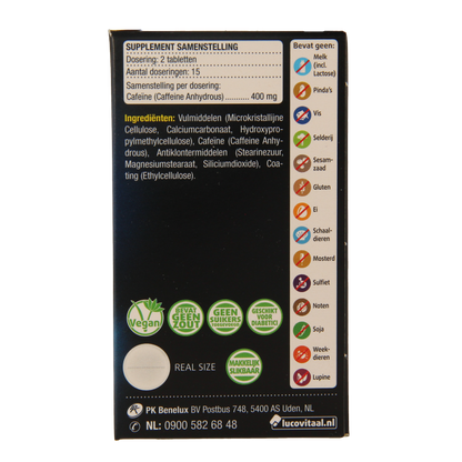 Lucovitaal Pure cafeine 30 Tabletten