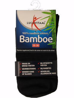 Lucovitaal Bamboe sok lang blauw  maat 35-38 1 Paar