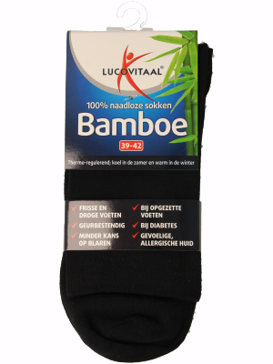 Lucovitaal Bamboe sok lang blauw  maat 39-42 1 Paar