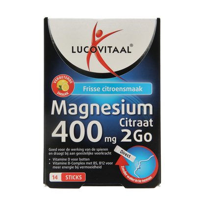 Lucovitaal Magnesium citraat 400mg 2go sticks 14.00 Stuks