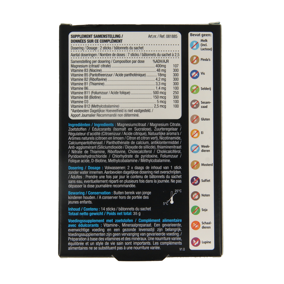 Lucovitaal Magnesium citraat 400mg 2go sticks 14.00 Stuks