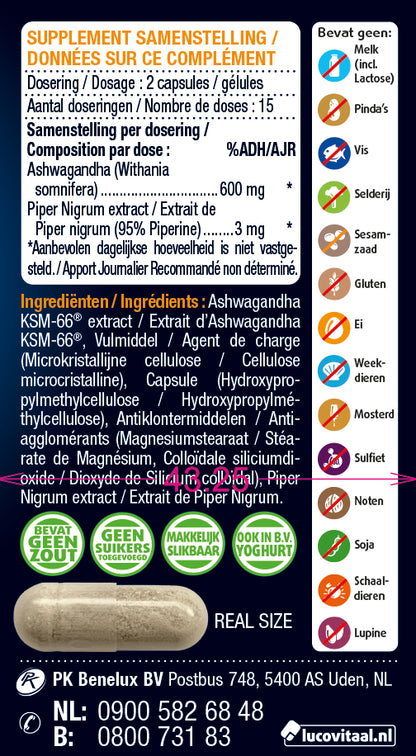 Lucovitaal Ashwagandha KSM-66 30.00 Capsules