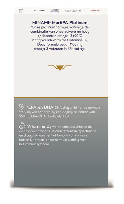 Minami MorEPA platinum + vitamine D3 60.00 Softgels