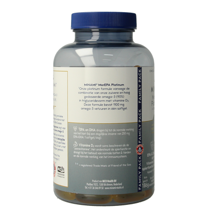 Minami MorEPA platinum + vitamine D3 120.00 Softgels