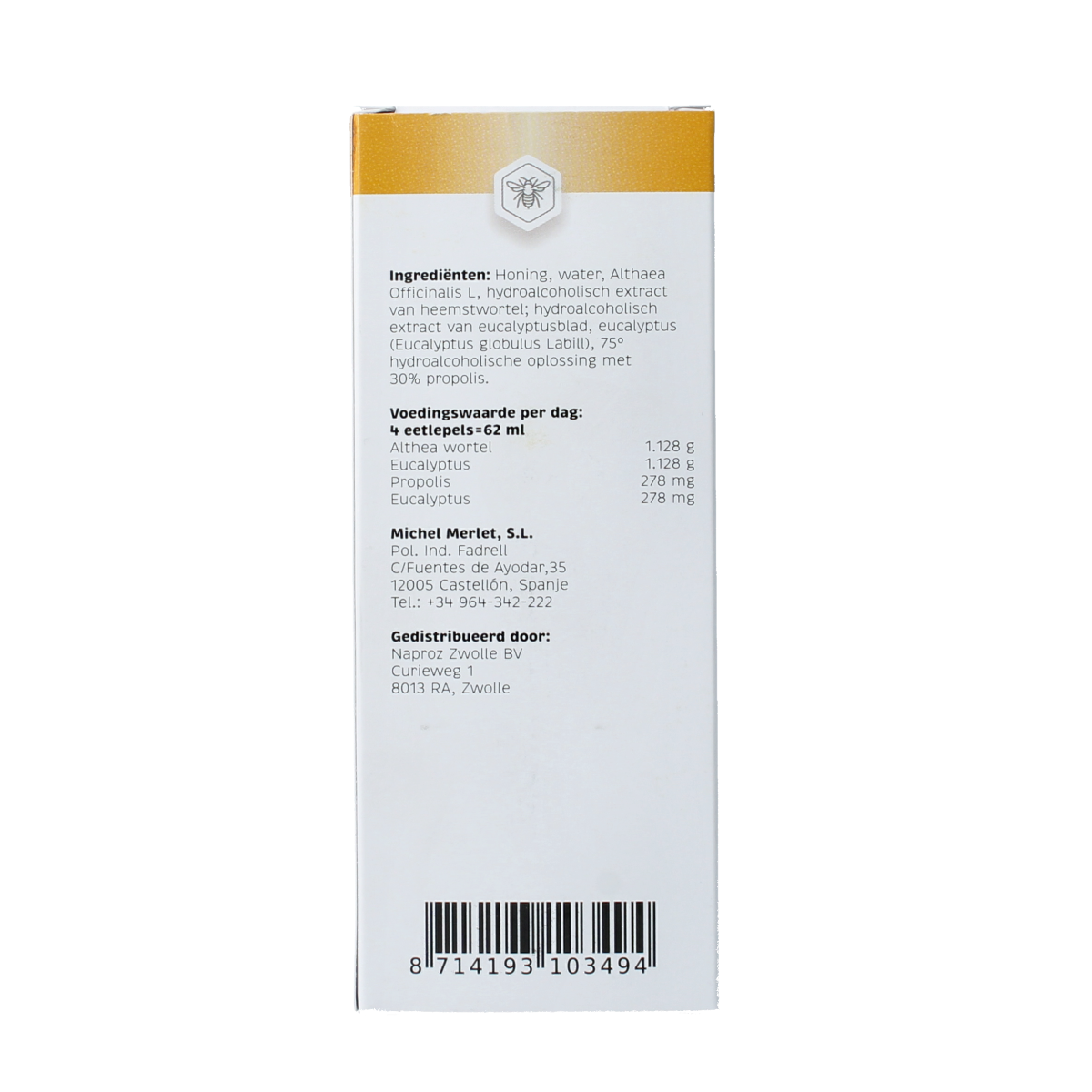 Michel Merlet Honing propolissiroop 250.00 Milliliter