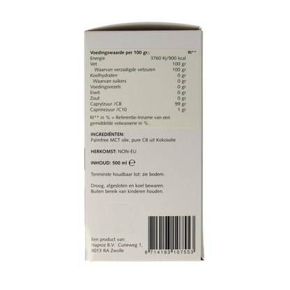 Nutriforce MCT 8 olie 500.00 Milliliter