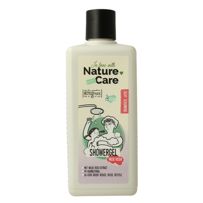Nature Care Showergel wilde rozen 500.00 Milliliter