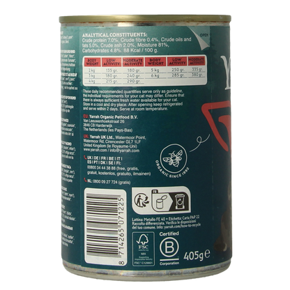 Yarrah Kattenvoer chunks met kip en rund bio 405.00 Gram