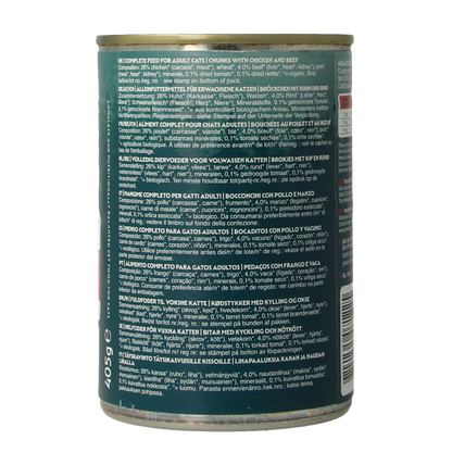 Yarrah Kattenvoer chunks met kip en rund bio 405.00 Gram