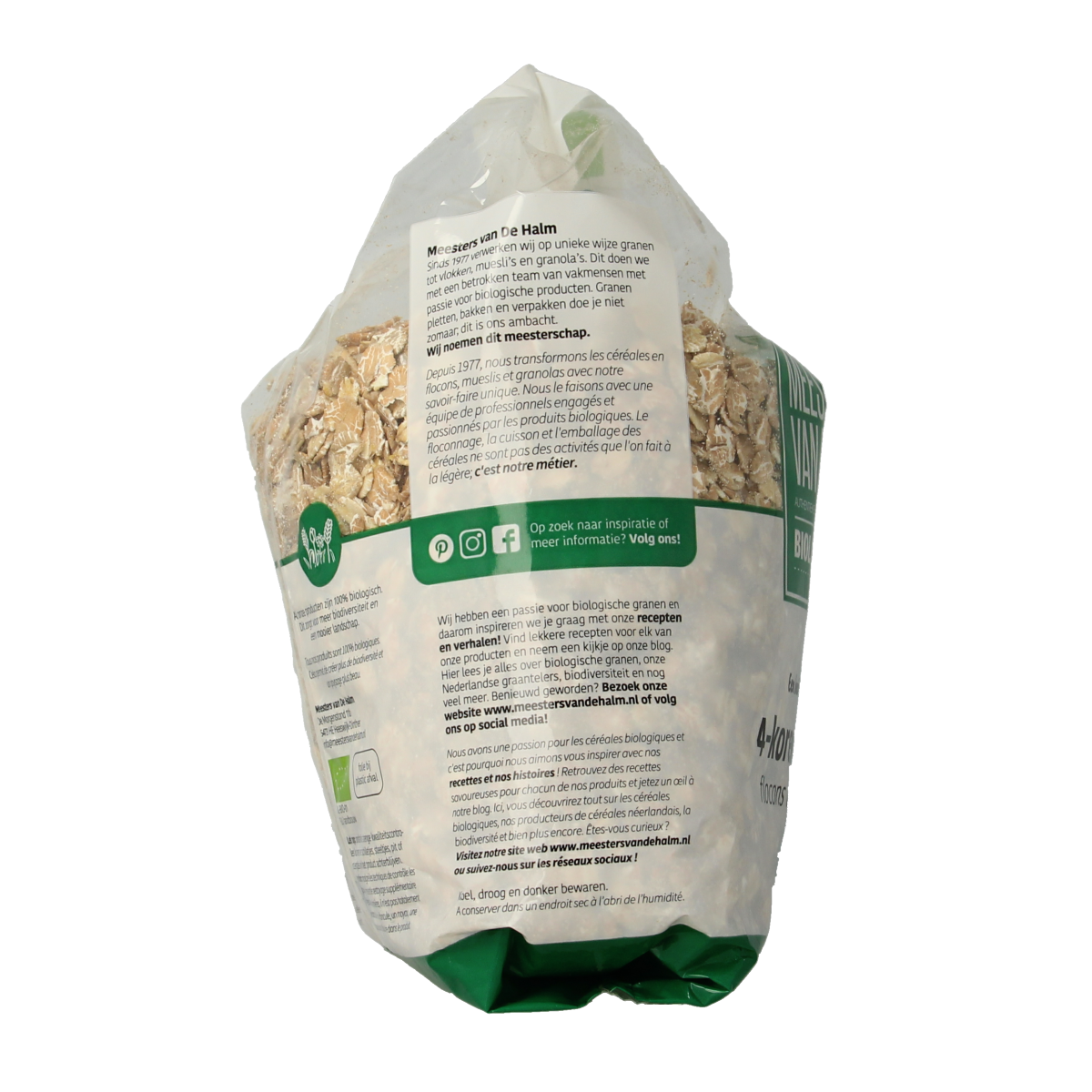 De Halm 4-Korenvlokken bio 500.00 Gram