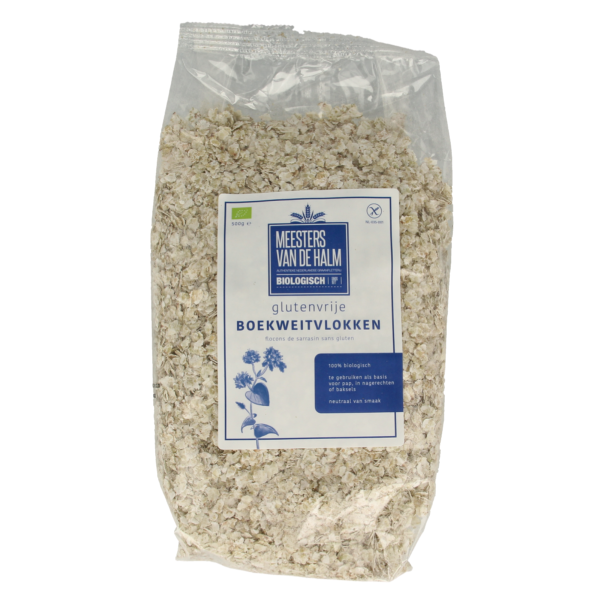 De Halm Boekweitvlokken bio 500.00 Gram