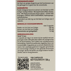 Arkocaps Ginkgo bio 150.00 Capsules