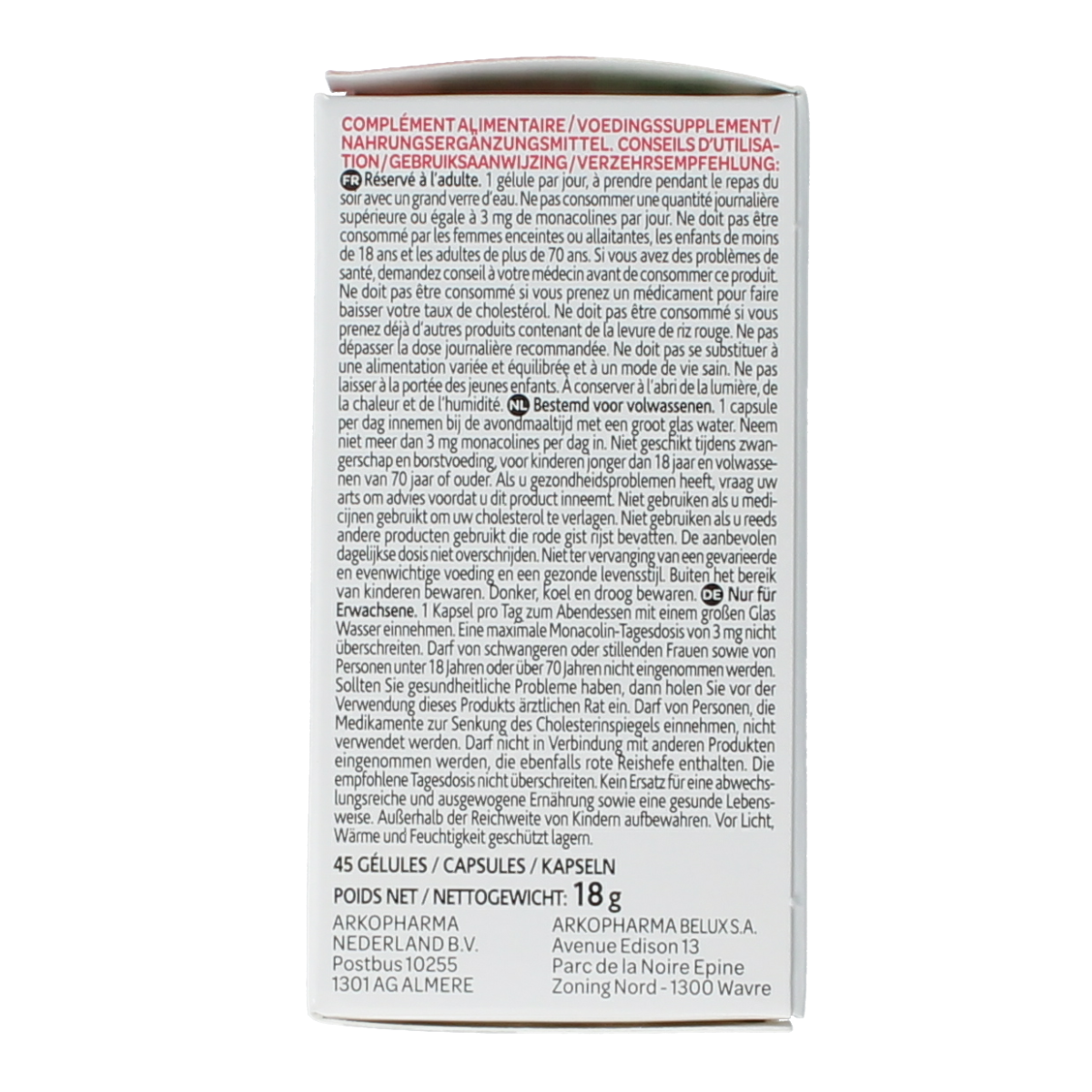 Arkocaps Rode gist rijst bio 45.00 Capsules