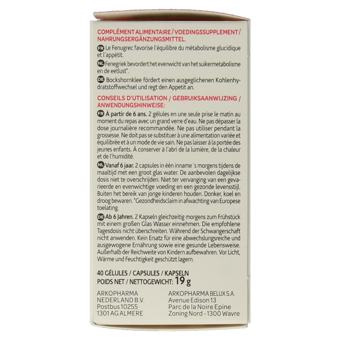 Arkocaps Fenegriek 40.00 Capsules