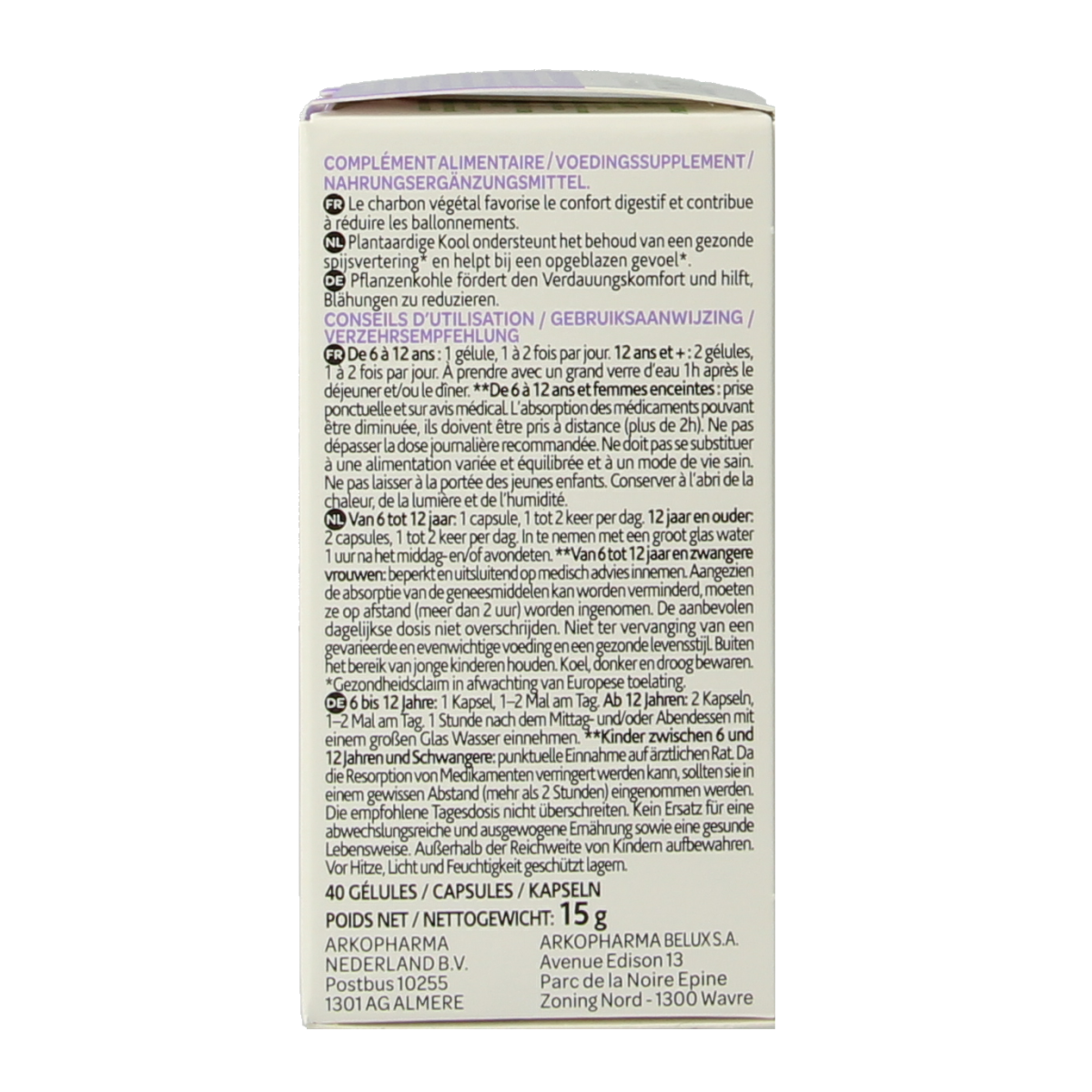 Arkocaps Plantaardige kool bio 40.00 Capsules