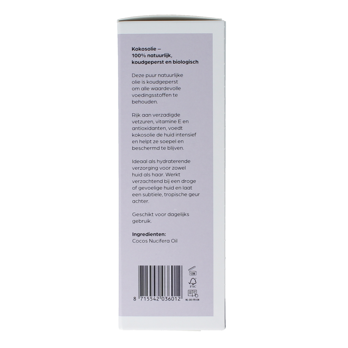 Volatile Kokos koudgeperst basisolie bio glazen fles 100.00 Milliliter