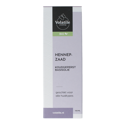Volatile Hennepzaad koudgeperst basisolie bio glazen fles 100.00 Milliliter